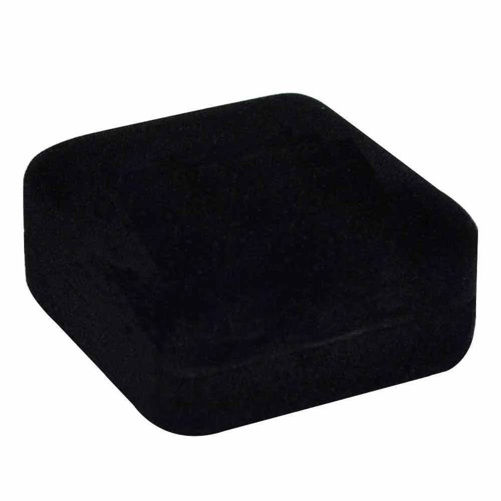 Exterior of black velvet jewelry earring t stand gift packaging box