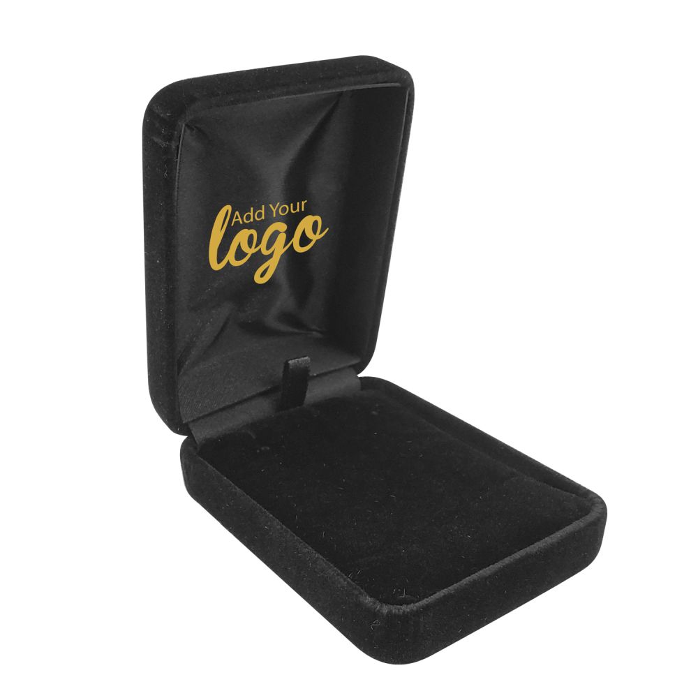 Black Velvet Jewelry Stud Earring or Jewelry Pendant Gift Box with custom printed logo