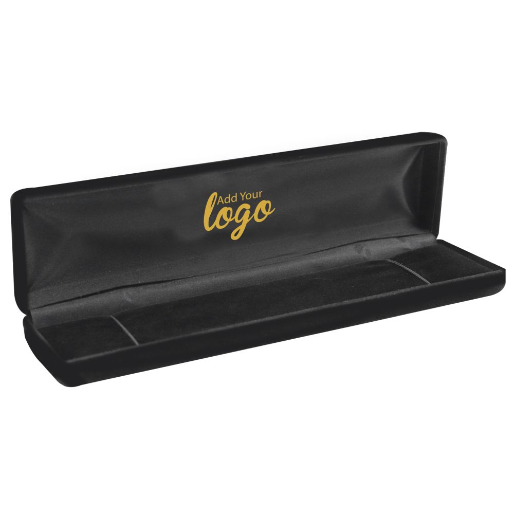 Black Velvet jewelry bracelet or watch gift packaging boxes with black insert custom printed logo