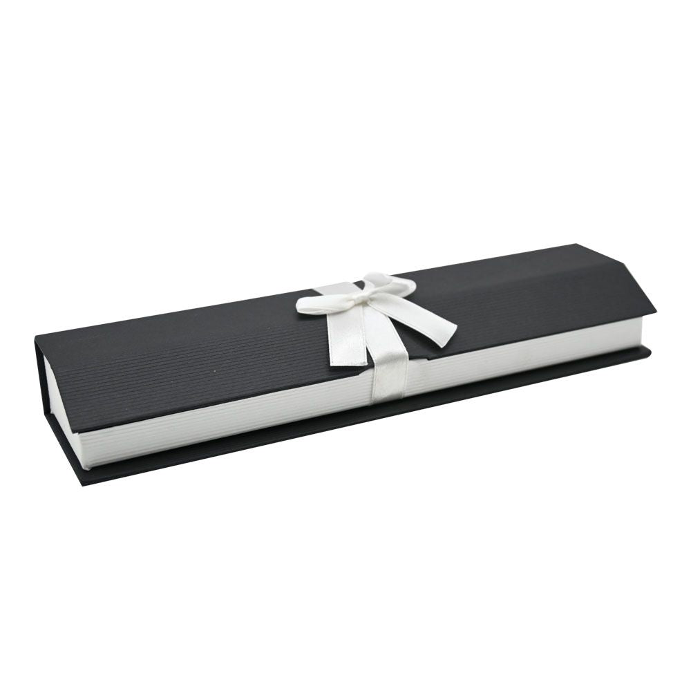 Black and White Magnetic Ribbon Jewelry Bracelet Boxes