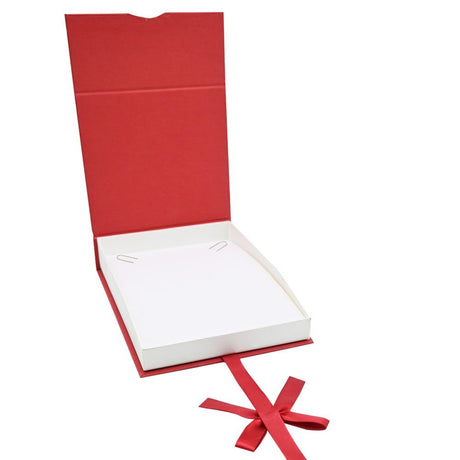 Red and White Magnetic Ribbon Jewelry Necklace Gift Boxes