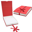Red and White Magnetic Ribbon Jewelry Necklace Gift Boxes