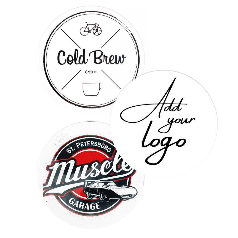 Matte White Custom Printed Stickers / Labels 3/4" x 3/4"