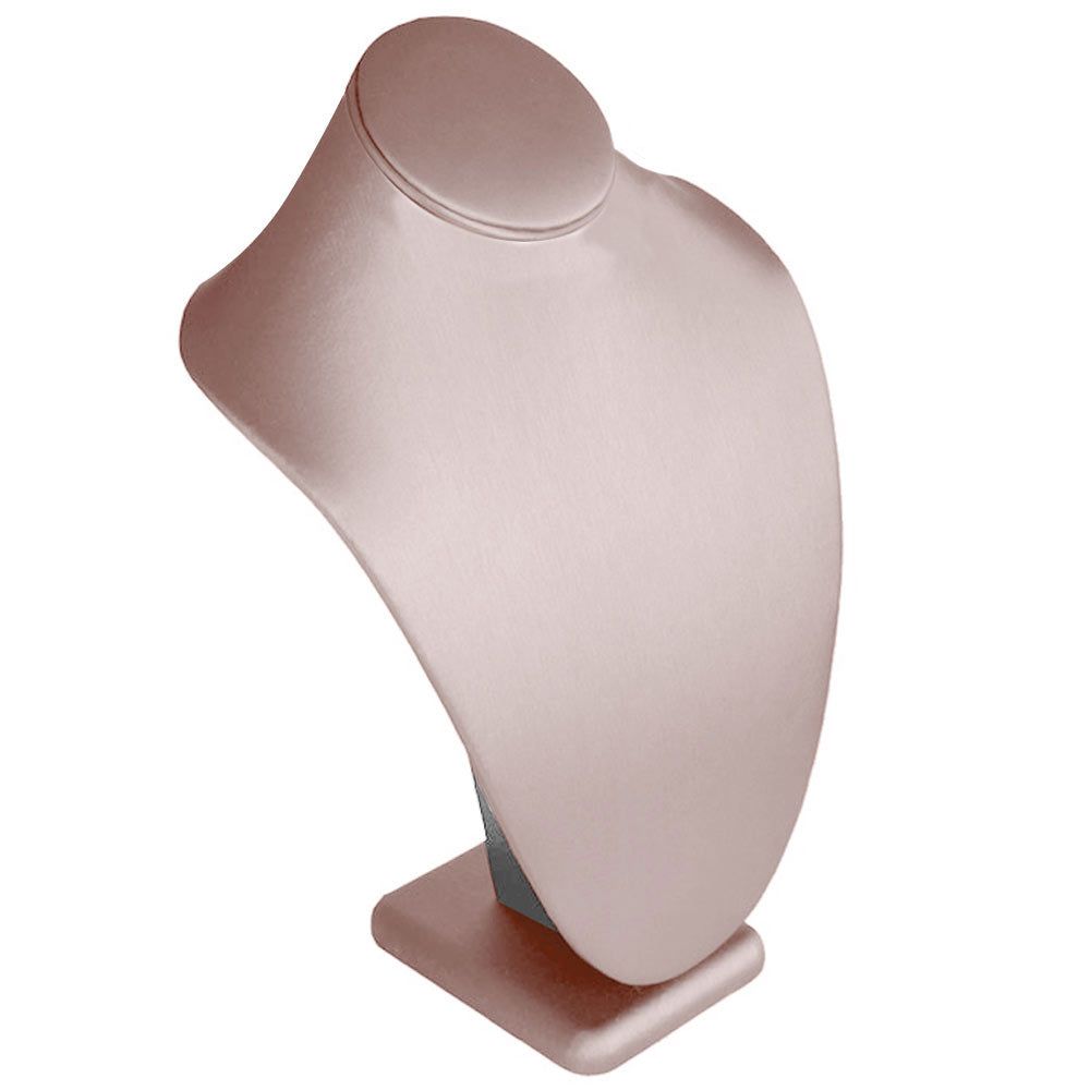 Champagne Pink Leatherette Jewelry Necklace Bust, 7-1/2" Tall