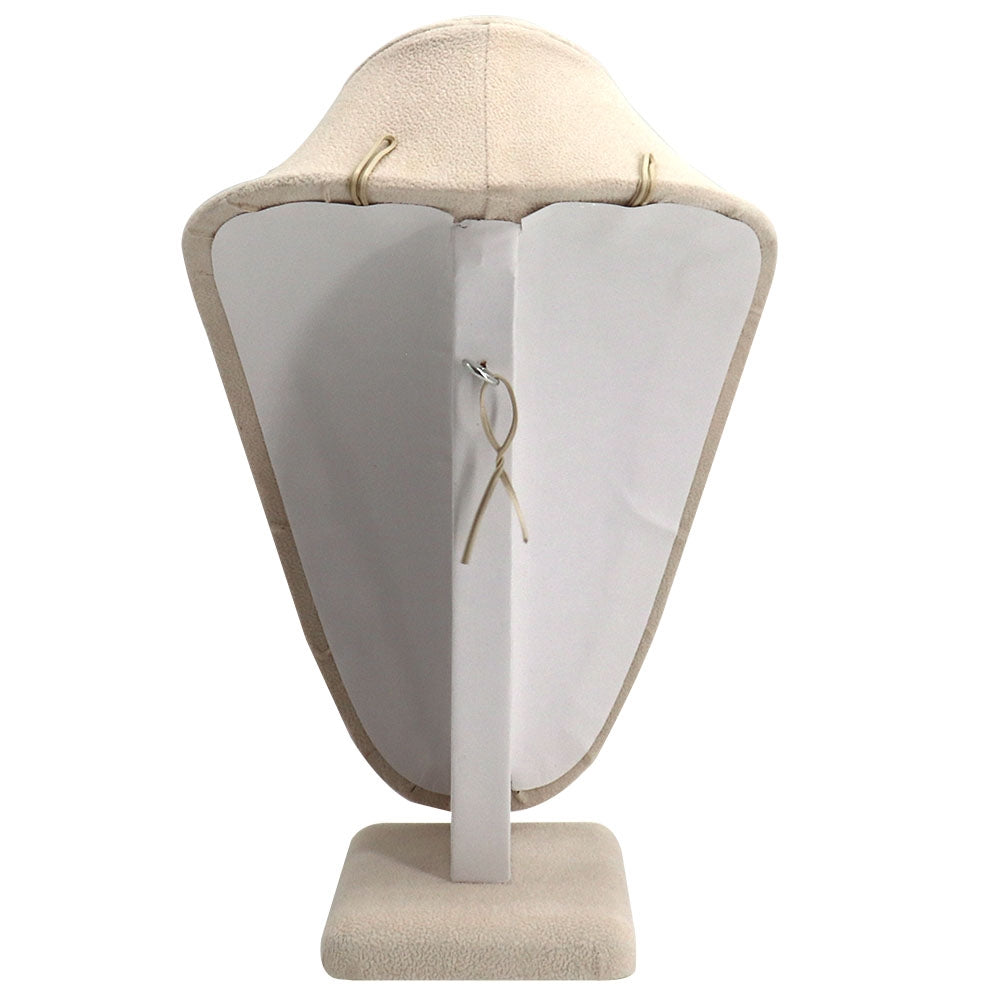 Beige Faux Suede Jewelry Necklace Display Bust, 10" Tall