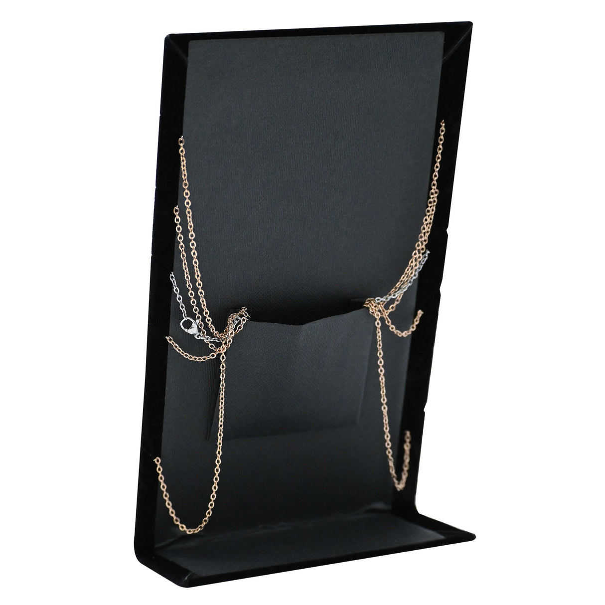 Black Velvet Necklace Display Stand - Holds 6 Chains