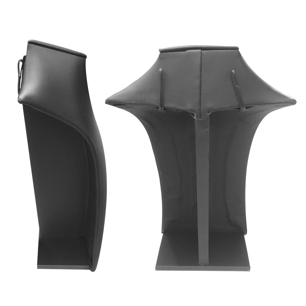 Black Leatherette Square Neck Form Jewelry Necklace Display Bust, 10-1/2" H