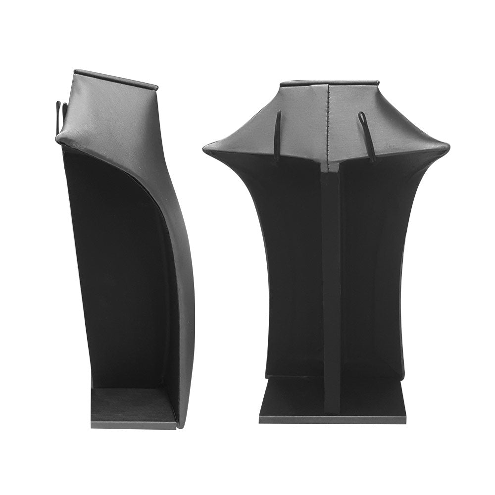 Steel Grey Leatherette Square Neck Form Jewelry Necklace Display Bust, 10-1/2" Tall