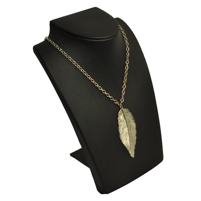 Black Leatherette Fold-able Jewelry Necklace Display Stand, 8-1/4" Tall