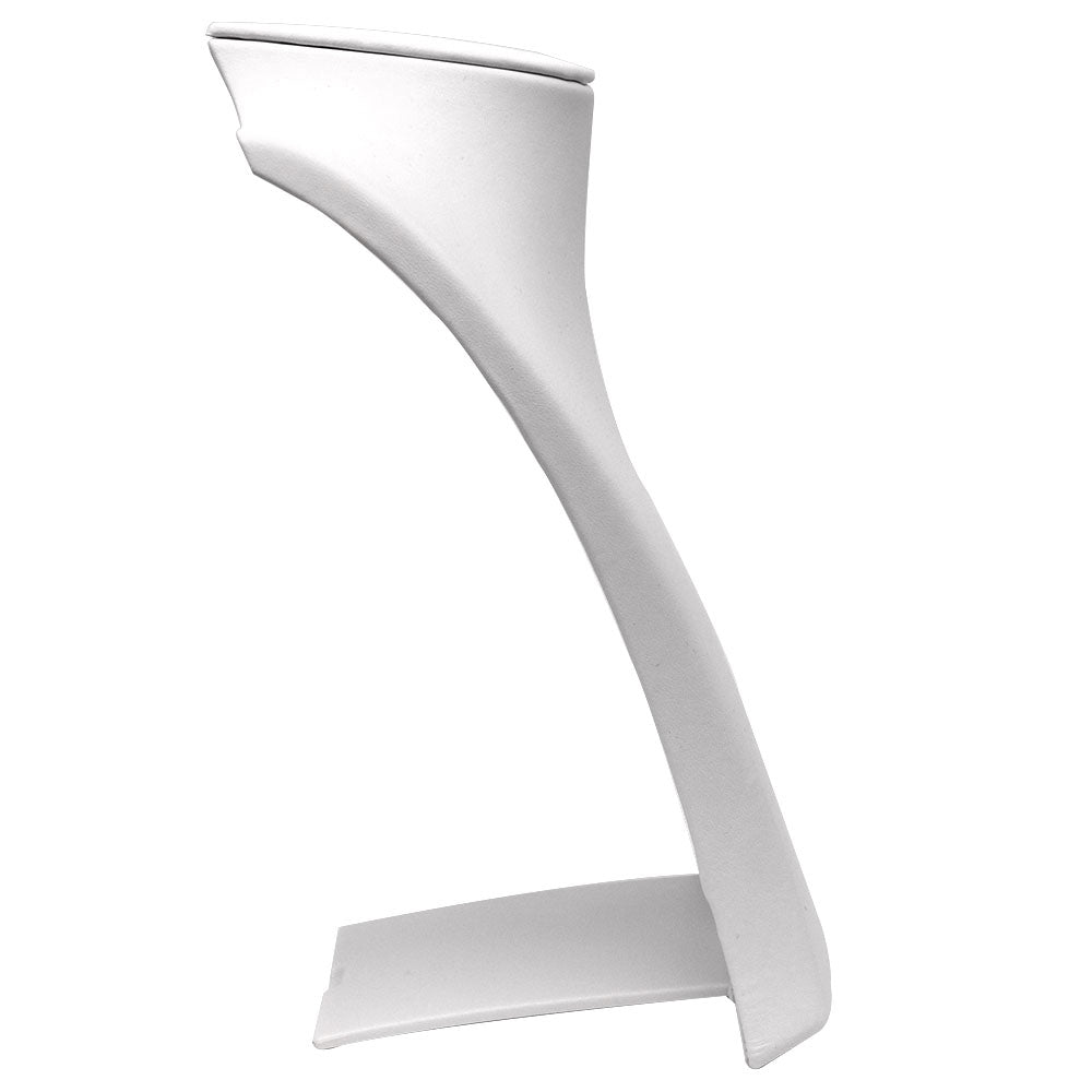 White Leatherette Fold-able Jewelry Necklace Display Stand, 8-1/4" Tall