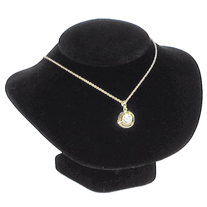Black Velvet Short Jewelry Necklace Bust, 4-3/4" Tall
