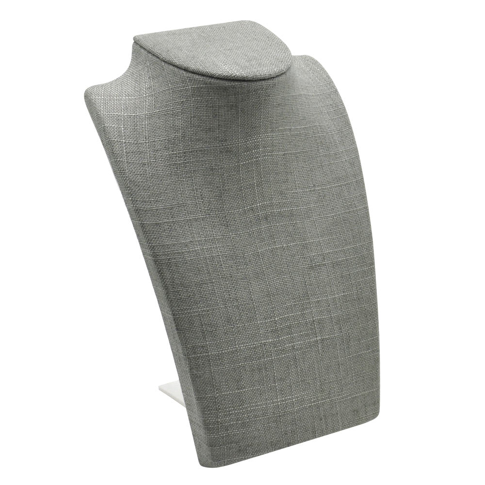 Grey Linen Fold-able Jewelry Necklace Display Stand, 8-1/4" Tall