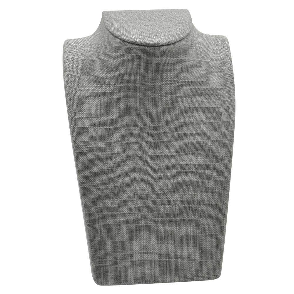 Grey Linen Fold-able Jewelry Necklace Display Stand, 8-1/4" Tall