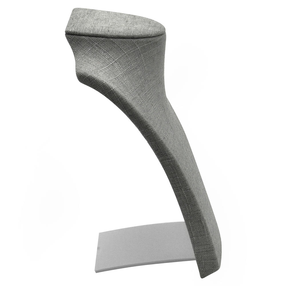 Grey Linen Fold-able Jewelry Necklace Display Stand, 8-1/4" Tall
