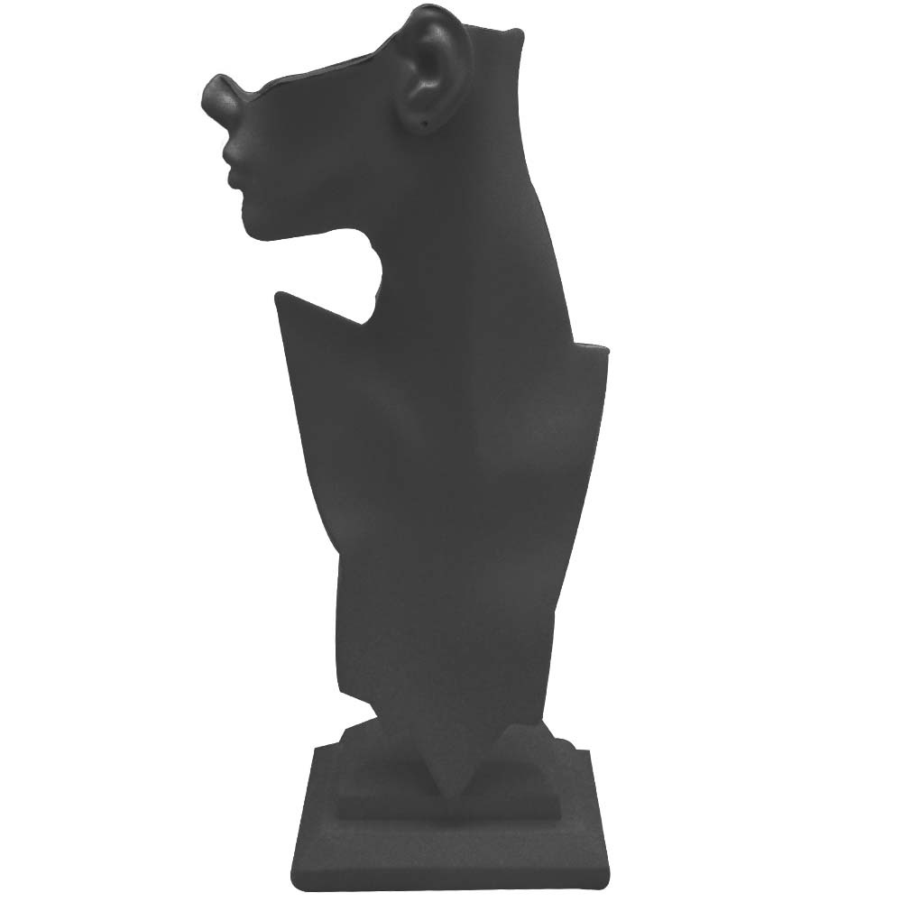 Tall Black Poly Jewelry Earring and Necklace Display Mannequin