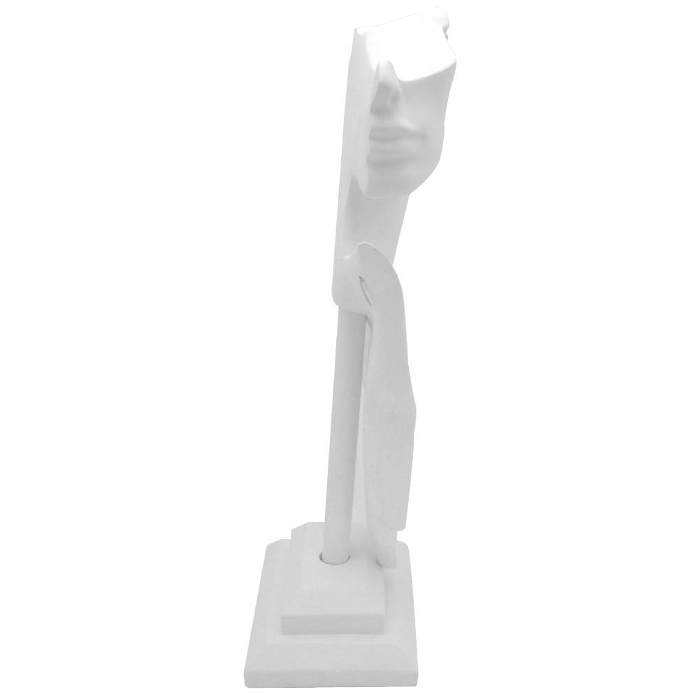 Tall White Poly Jewelry Earring and Necklace Display Mannequin