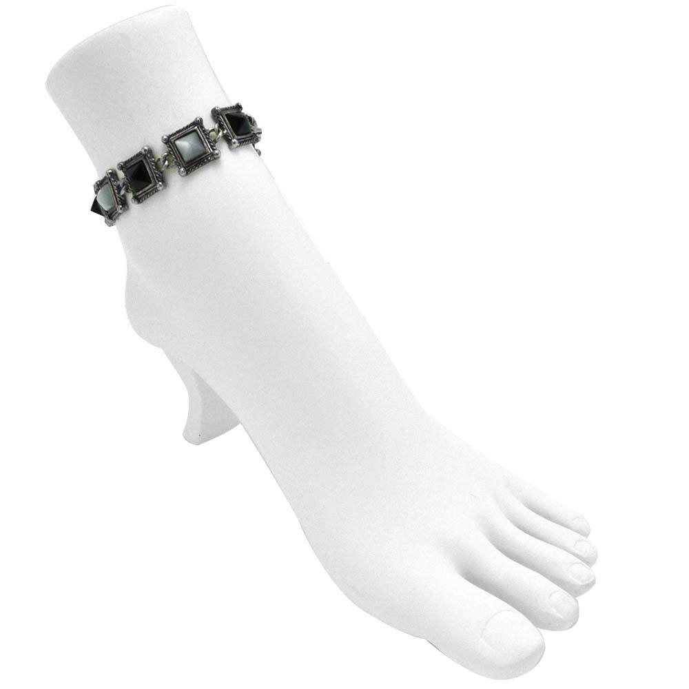 White Polystyrene Ankle Bracelet / Toe Ring Display Foot