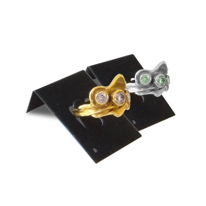Black Plastic Jewelry Ring Display Card, 100 Per Pack