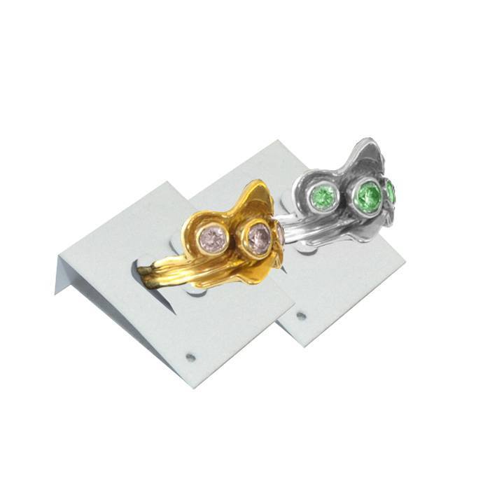 White Plastic Jewelry Ring Display Card, 100 Per Pack