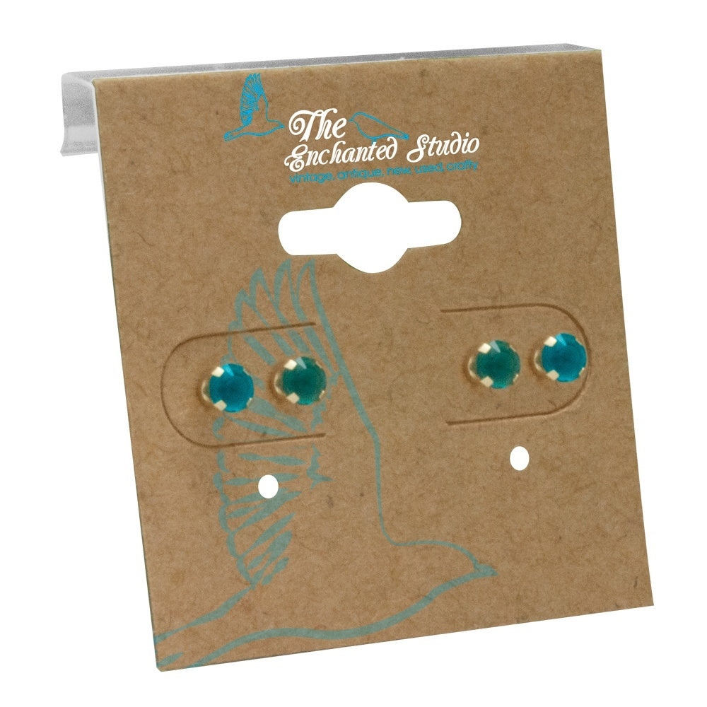 Brown Kraft 1-1/2" x 1-1/2" Jewelry Earring Hanging Cards, 100 Per Pack