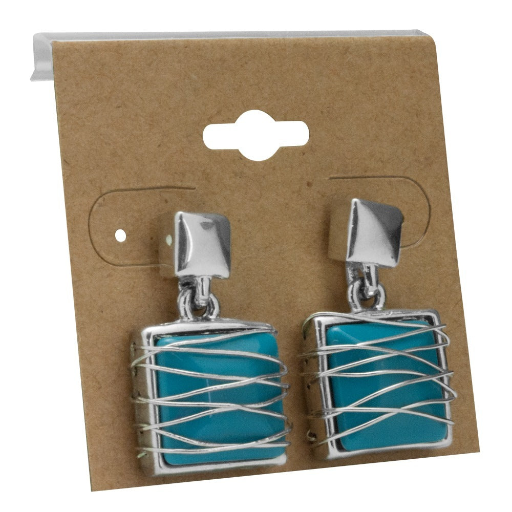 Brown Kraft 2" x 2" Jewelry Earring Hanging Cards, 100 Per Pack