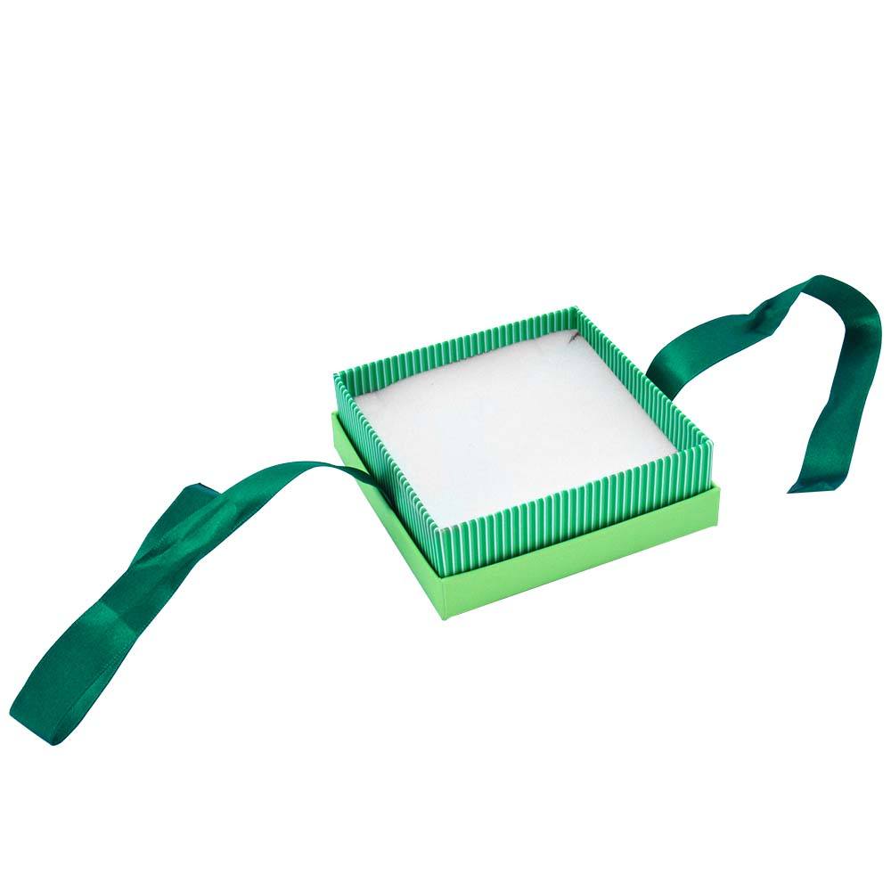 Green and White Striped Jewelry Pendant and Earring Gift Boxes