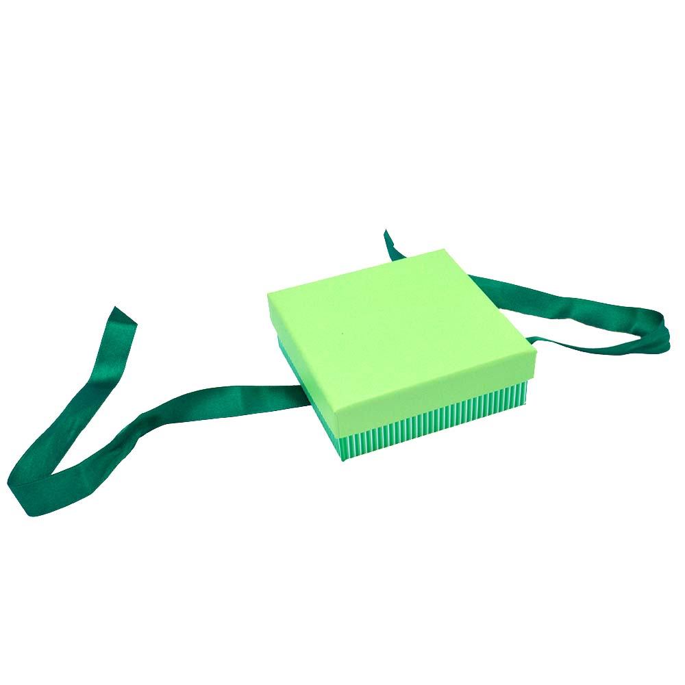 Green and White Striped Jewelry Pendant and Earring Gift Boxes