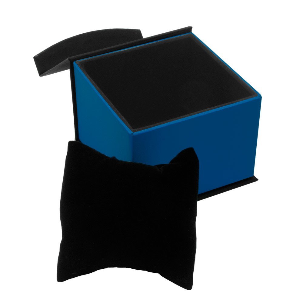 Black and Blue Magnetic Lid Jewelry Bracelet or Watch Pillow Boxes