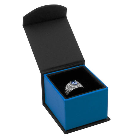Black and Blue Magnetic Lid Jewelry Ring Gift Boxes