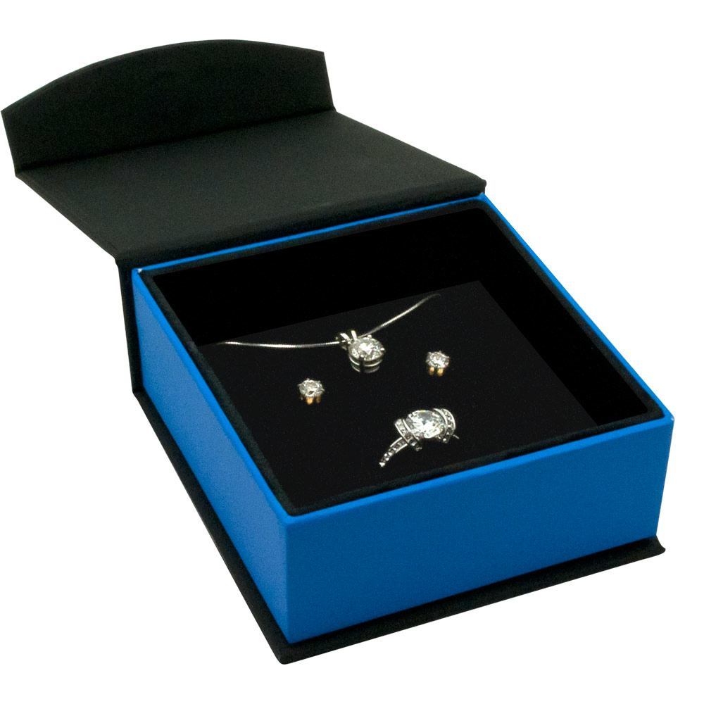 Black and Blue Jewelry Ring, Earring and Pendant Gift Packaging Boxes