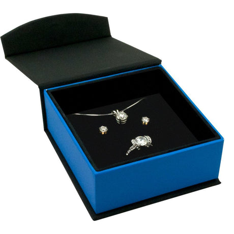 Black and Blue Jewelry Ring, Earring and Pendant Gift Packaging Boxes