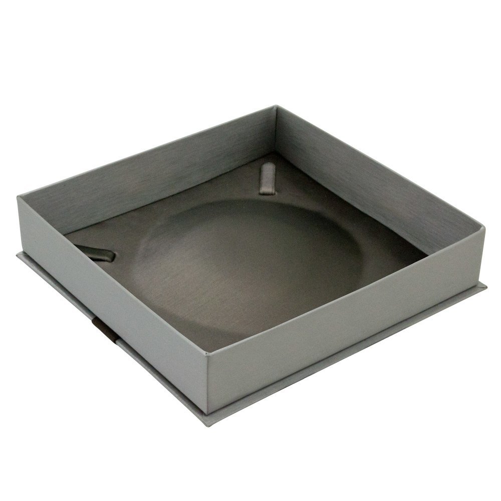 Steel Grey Leatherette Jewelry Necklace Boxes, with Brown Ribbon