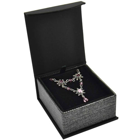 Black and Grey Magnetic Lid Jewelry Earring or Pendant Boxes