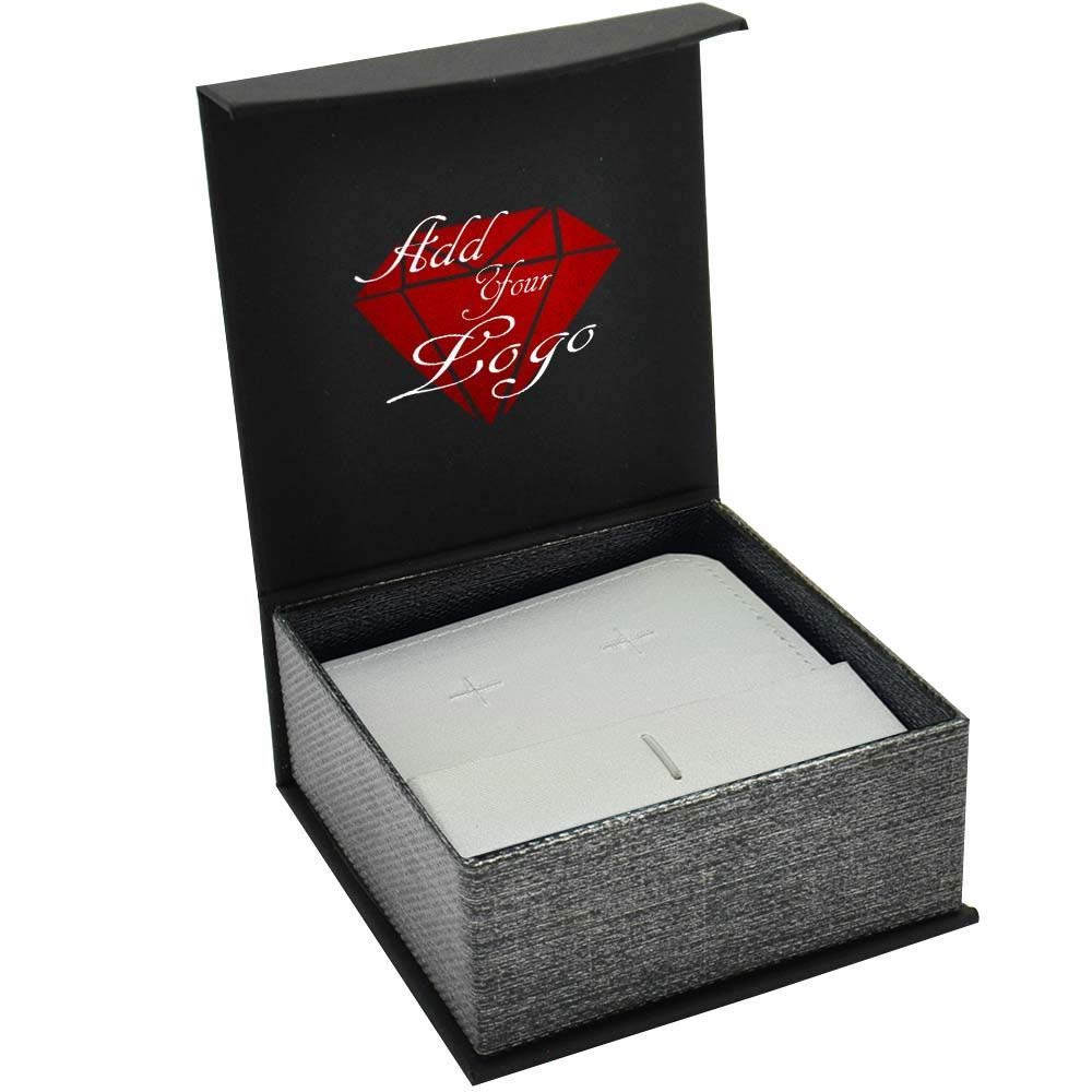 Black and Grey Magnetic Lid Cuff-link and Pin Gift Boxes