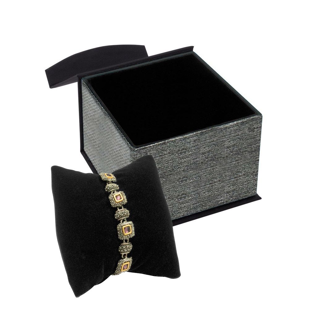 Grey and Black Magnetic Watch Pillow Box