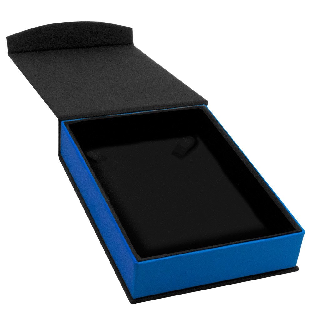 Black and Blue Magnetic Lid Jewelry Necklace or Chain Boxes