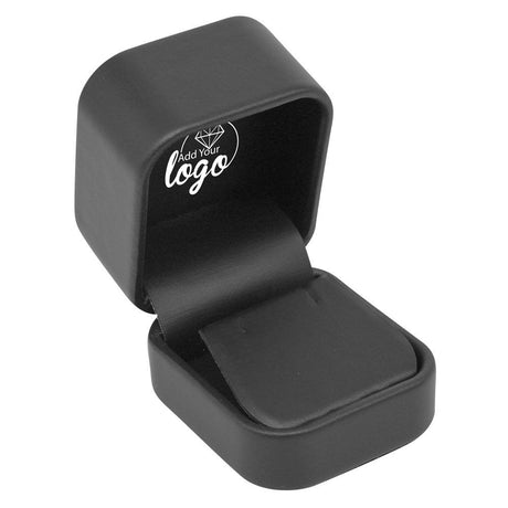 Black Rounded Corner Leatherette Earring Box