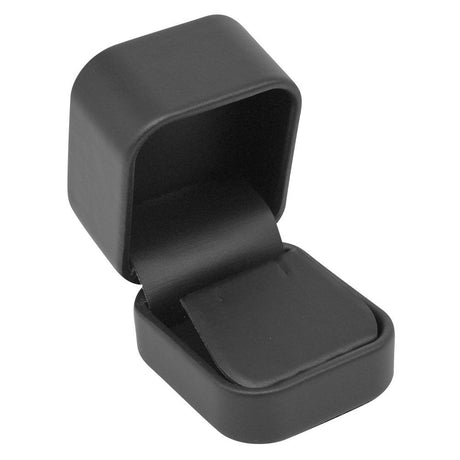 Black Rounded Corner Leatherette Earring Box
