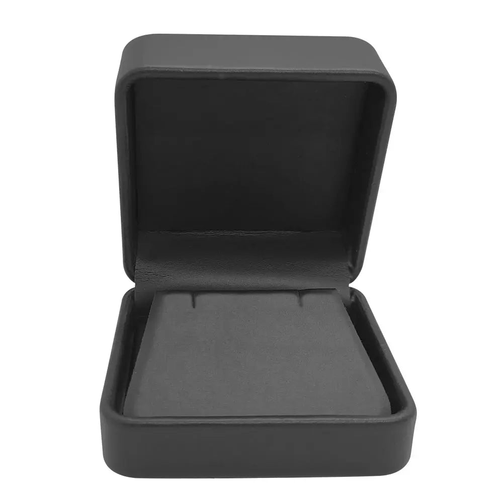 BLACK Rounded Corner Leatherette Pendant/Earring Box