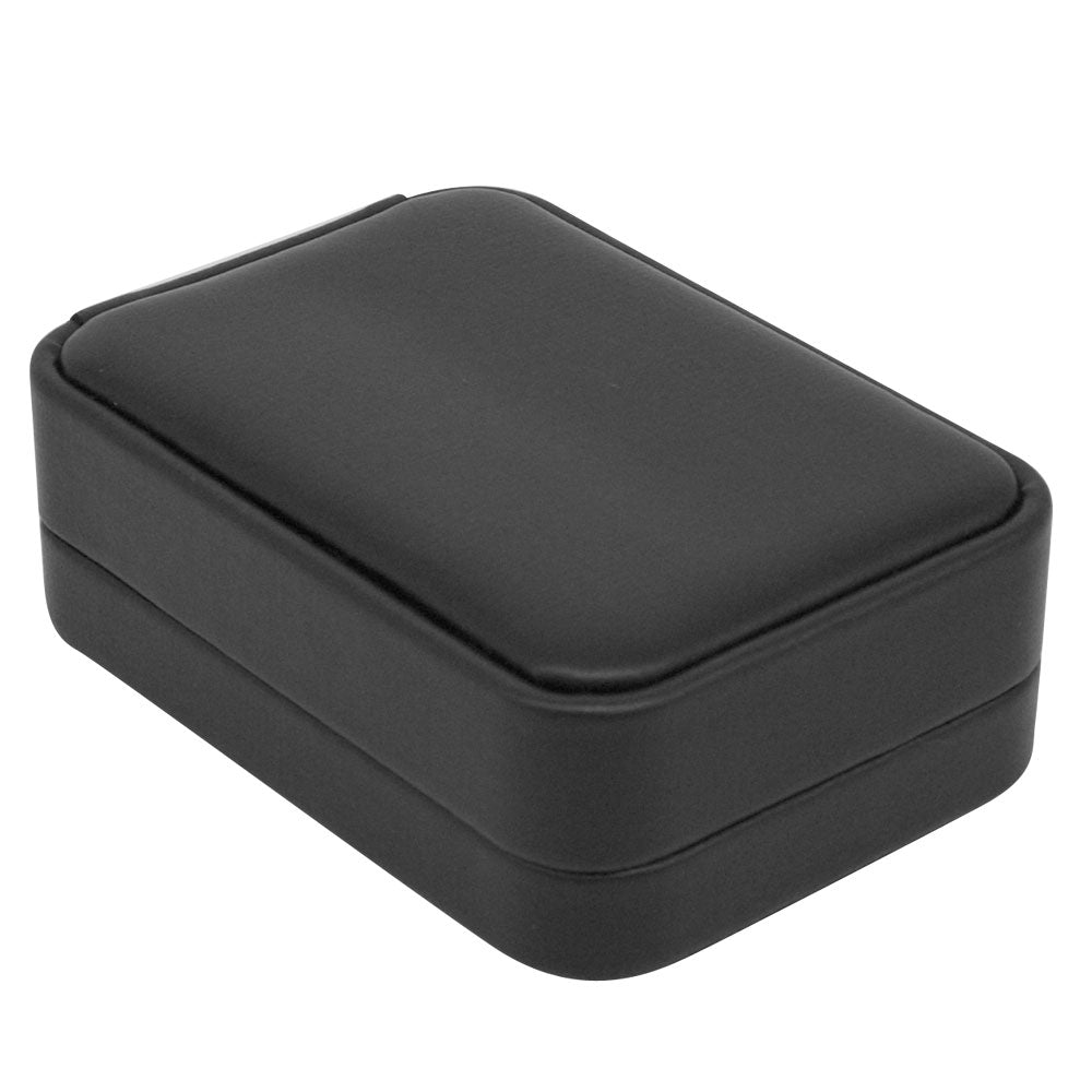 Black Large Rounded Corner Leatherette Pendant/Earring Box