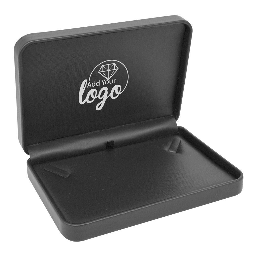 Black Rounded Corner Leatherette Large Necklace box