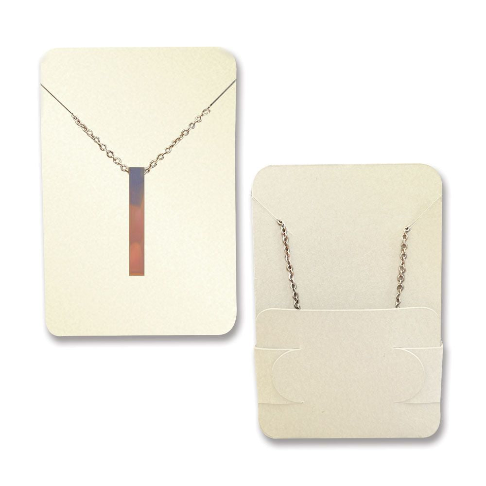 Shimmer White Gold Necklace Card with Necklace Holder 2" x 3" Rounded Corner