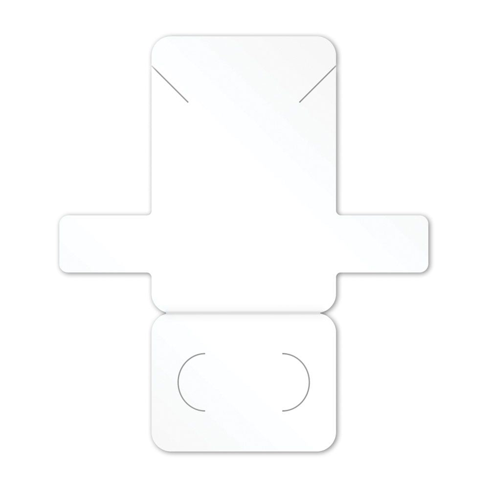 Gloss White Necklace Card with Necklace Holder 2" x 3" Rounded Corner