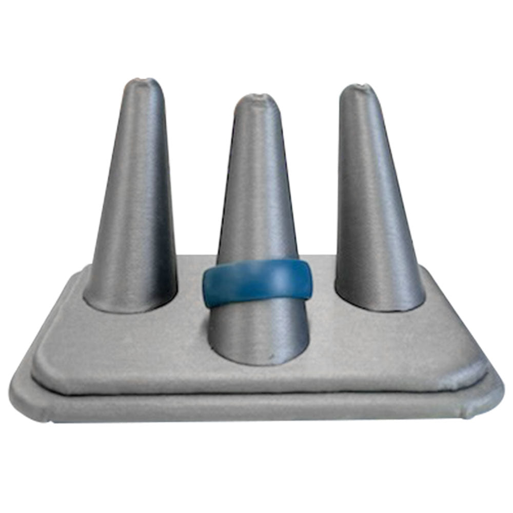 Steel Grey 3 Finger Jewelry Ring Display