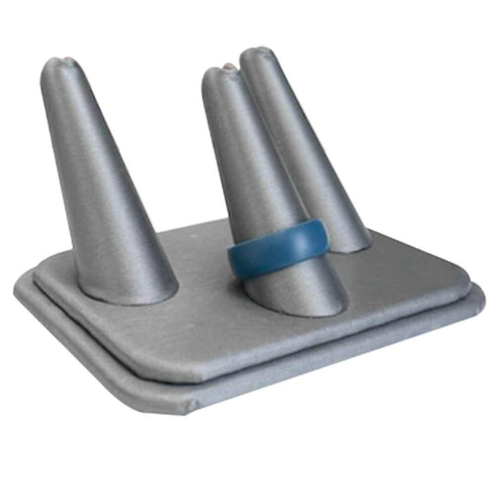 Steel Grey 3 Finger Jewelry Ring Display