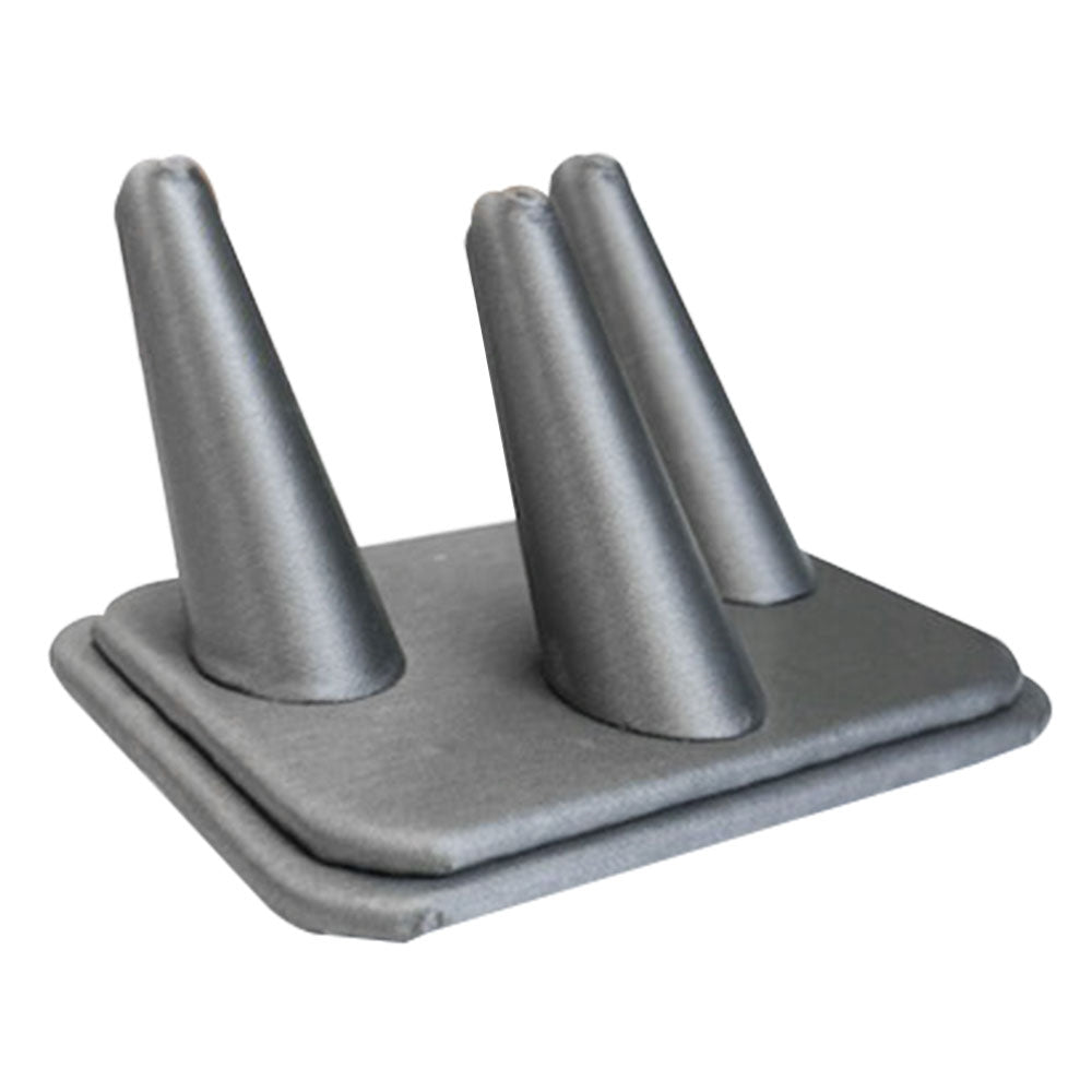 Steel Grey 3 Finger Jewelry Ring Display