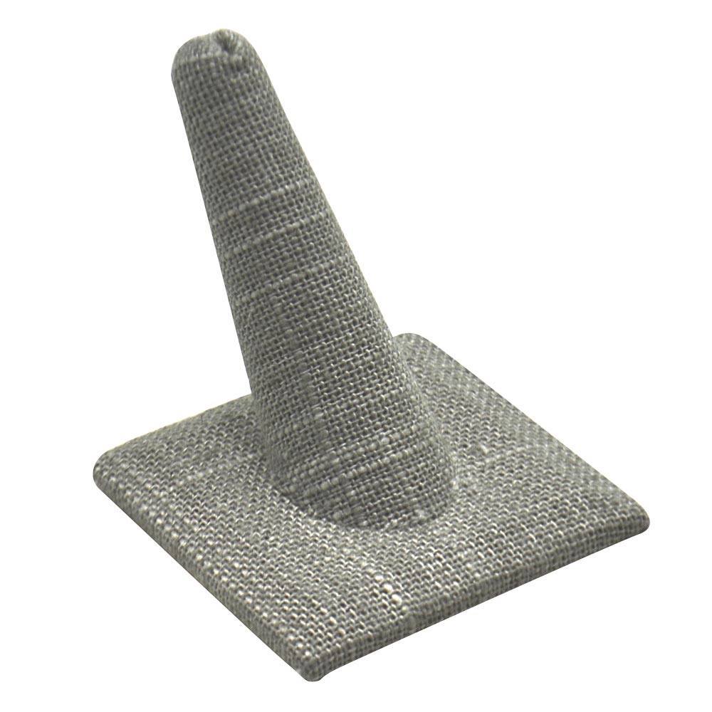 Grey Linen Single Finger Jewelry Ring Display