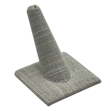 Grey Linen Single Finger Jewelry Ring Display