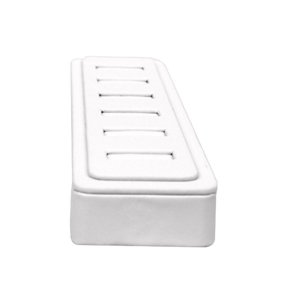 White Leatherette 6 Slot Jewelry Ring Display