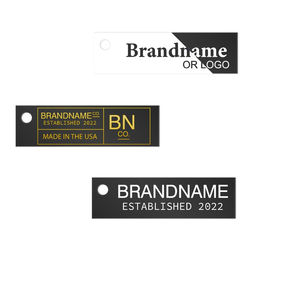 Shimmer Black Custom Hang Tag-Rectangle - 1-3/4" x 1/2"(200 pcs)